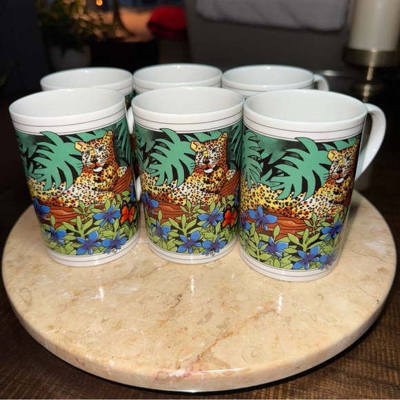 6 Dunoon Of Scotland Mugs Cheetahs~Kenya By Ruth Boden African Animal Stoneware* - Picture 11 of 16